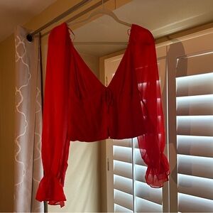 Urban outfitters red long sleeve shirt